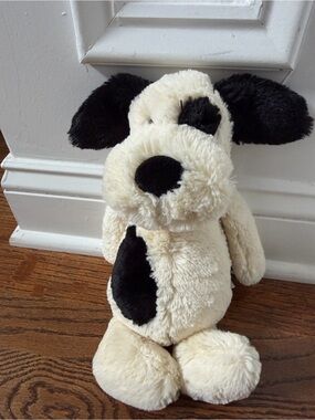 Jellycat bashful the dog Cream and Black Soft Stuffed Puppy
